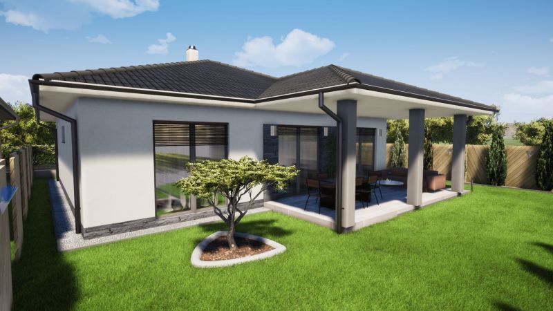 EXKLUZÍVNA NOVOSTAVBA V OBCI CHRABRANY – 4 IZBY, 600 m² POZEMOK