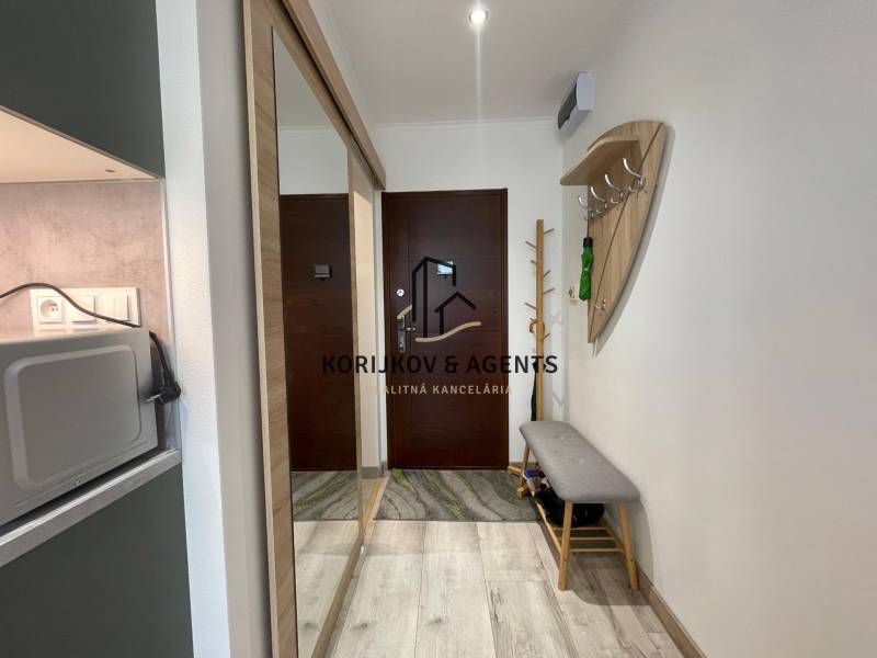 PRENÁJOM, garsónka na Jegorovovom námestí, Košice-Dargovských hrdinov - V garsónke je predsieň so zrkadlovou skriňou, vešiakom a lavicou.