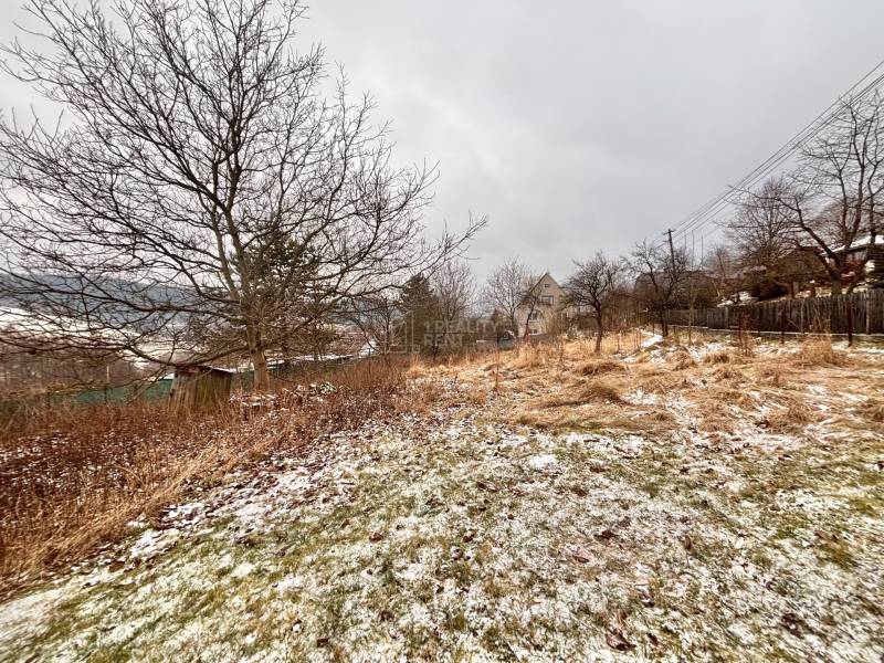 Predaj rodinného domu v Skalitom  - Zasnežená záhrada za rodinným domom na ulici Poľana v Skalitom.