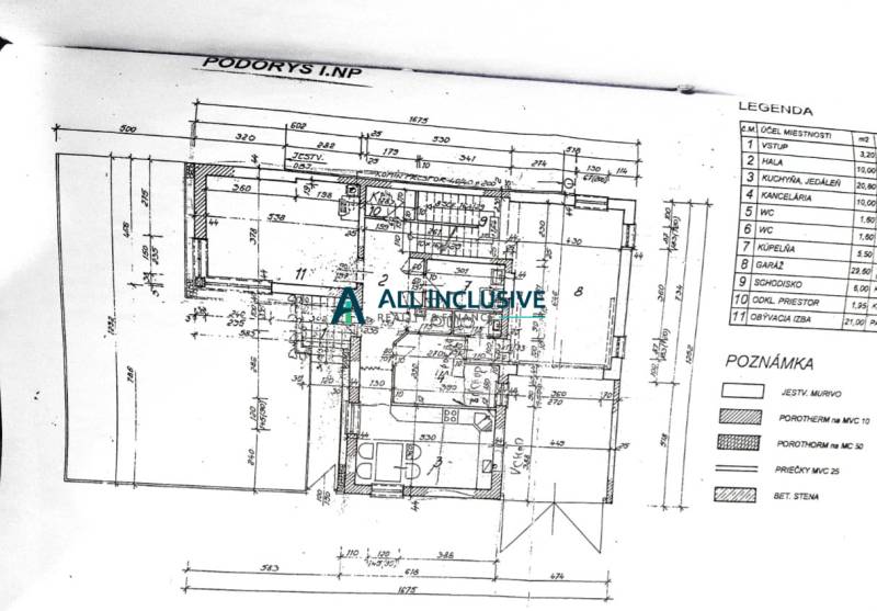 Na predaj rodinný dom na Súľovskej 56 v Bratislave - Pôdorys prvého nadzemného podlažia rodinného domu s detailnými rozmermi a legendou miestností.