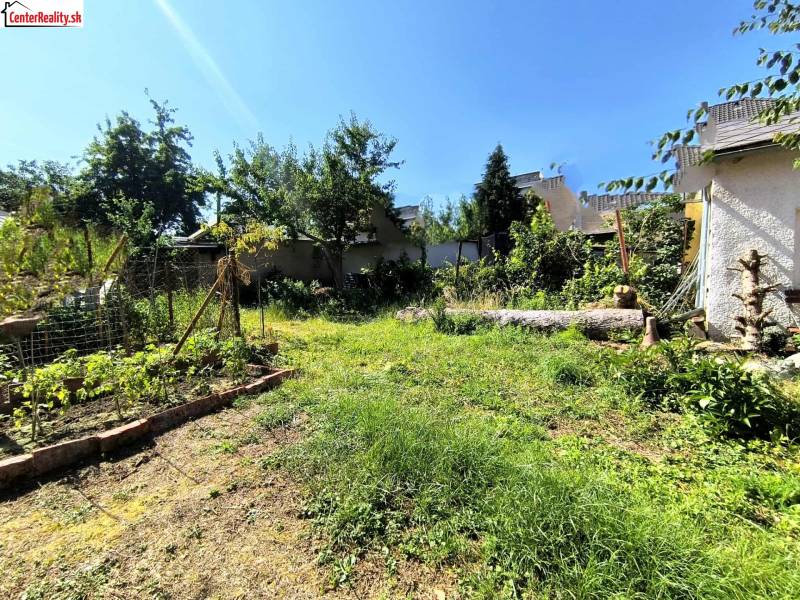 ❗️ RODINNÝ POL DOM NA PREDAJ PARTIZÁNSKE -  CENTRUM MESTA ❗️  - Záhrada pri rodinnom dome v Partizánskom s rozmanitými rastlinami a trávnatou plochou.