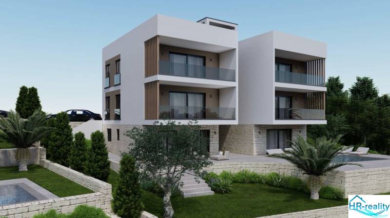 ☀Ciovo/Trogir(HR)-moderné byty v novostavbe s výhľadom na more☀ - Rekreačný apartmán v meste Čiovo s bazénom a udržiavanou záhradou.