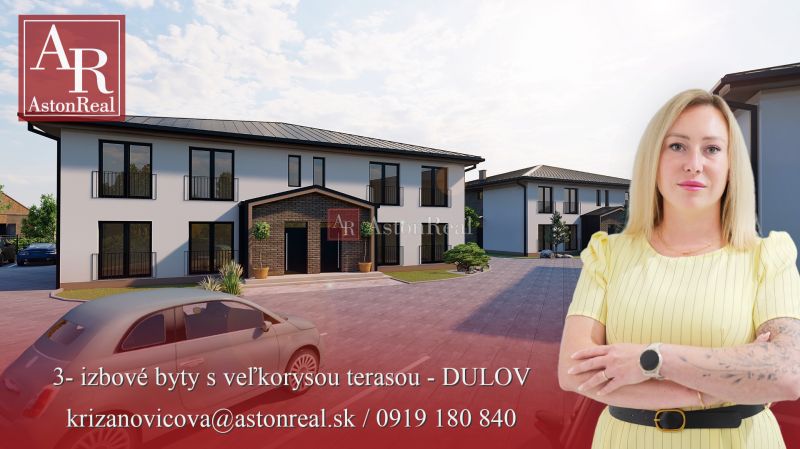 Priestranné 3-izbové byty s terasou v NOVOSTAVBE Rezidencia Dulov