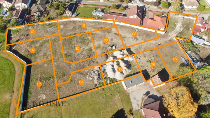 NA PREDAJ STAVEBNÉ POZEMKY, VEĽKÉ ÚĽANY –BELLINDA PARK - Pozemky - bývanie vo Veľkých Úľanoch na ulici Bellinda Park sú rozdelené na parcely.