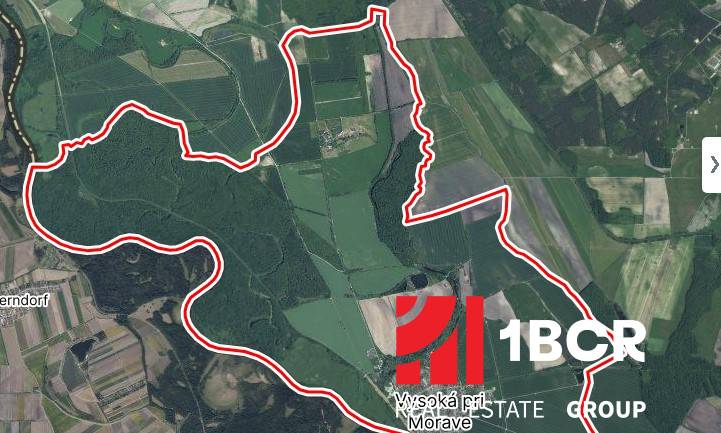 ORNÁ PÔDA, VEĽKÁ VÝMERA, VYSOKÁ PRI MORAVE - Letecká mapa Poľnohospodárskych a lesných pozemkov vo Vysokej pri Morave.