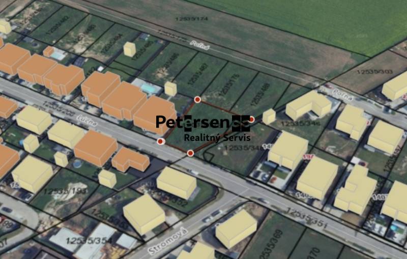 Pozemok v obci Cífer, na ulici Lúčnej - Letecký pohľad na pozemky - bývanie na Lúčnej ulici v Cíferi.