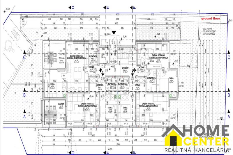 NA PREDAJ moderné byty / 41 m²/  v prvom rade od mora, ostrov PAG - Architektonický návrh rekreačného apartmánu s presnými rozmermi a dispozíciou interiéru.