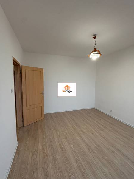 PRENÁJOM - 1 izbový byt v Šali na prenájom  - Izba v 1-izbovom byte s bielymi stenami a podlahou s dreveným dekorom.