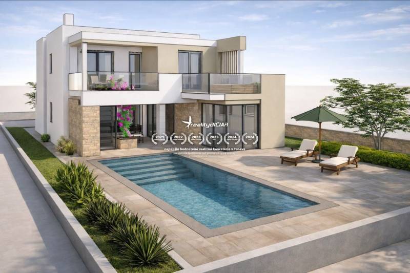  LJUBAČ - stavebný pozemok 697m2 s projektom na výstavbu vily s bazéno - Dvojpodlažný dom s bazénom v meste Ljubač, na ulici Ljubač, určený pre Pozemky - bývanie.