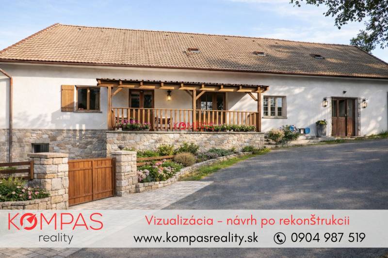 INVESTIČNÁ PRÍLEŽITOSŤ, BUDOVA NA PODNIKATEĽSKÉ ÚČELY - KALINKA - Rodinný dom so sedlovou strechou a kamenným múrom v obci Vígľašská Huta-Kalinka.