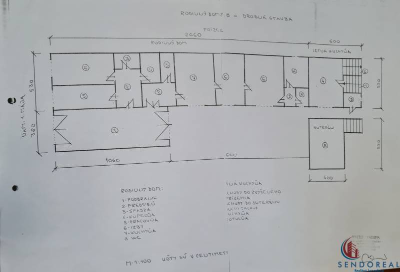 4.izb Rodinný Dom Centrum Chtelnica - Pôdorys rodinného domu na Námestí 1. mája v Chtelnici s detailmi miestností.