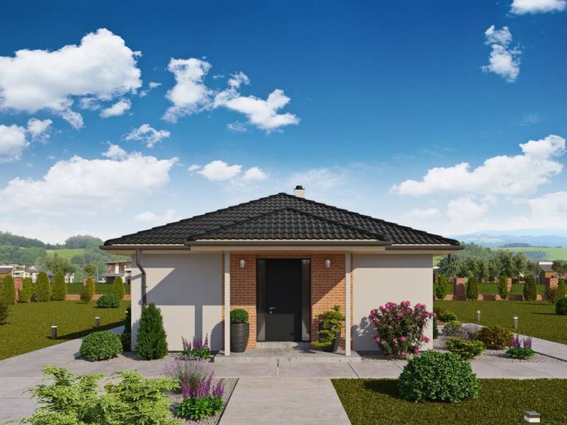 LIETAVSKÁ SVINNA  - BABKOV  pozemok s výmerou 731m2, okr. Žilina - Prízemný dom so šikmou strechou, umiestnený na pozemku s trávnikom a kríkmi.