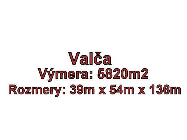 VALČA pozemok s výmerou 5800 m2,  okr. Martin  - Valča, výmera 5820 m², rozmery 39m x 54m x 136m, ideálne pre rekreačné pozemky.