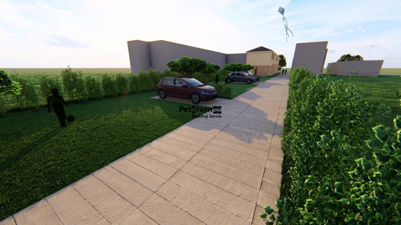 PREDPREDAJ – 3-izbový tehlový mezonet s garážou a pozemkom | Topoľčian - Exteriér na Litoměřickej ulici v Topoľčiankach s parkoviskom pri 2-izbovom byte.