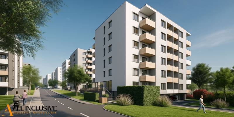 1i - 2i - 3i BYTY V NOVOSTAVBE | NITRA - MLYNARCE - Ulica Kmeťova v Nitre s modernými bytovými domami a upravenou zeleňou, vrátane 1-izbových bytov.