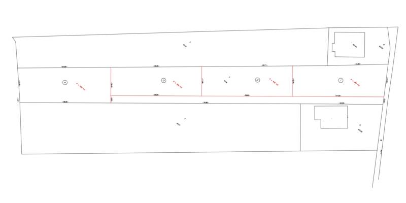 POZEMKY - ZÁHRADY OD 12.780€ | BLESOVCE  - Plán s pozemkami vhodnými na bývanie v Blesovciach na ulici Blesovce.