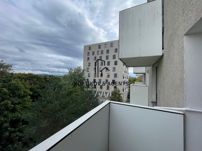 PRENÁJOM, 2 izbový byt na Fatranskej ulici, Nová Terasa, Košice-Západ - Výhľad z balkóna na Tomášikovej ulici v Košiciach, mestská časť Sever, obkolesený zeleňou.