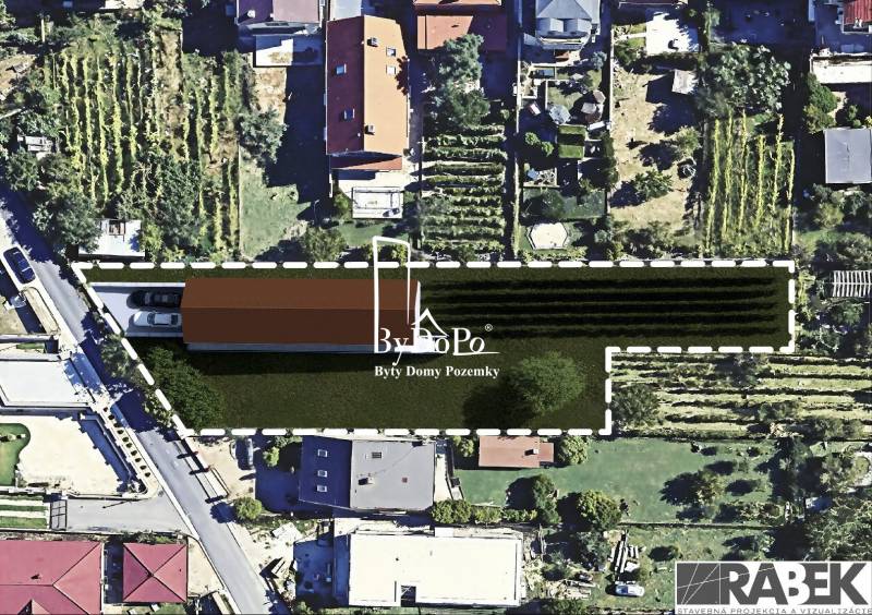 Pozemok na výstavbu rodinného domu, Narcisova ul., Nitra - Zobor - Letecký pohľad na stavebný pozemok na ulici Narcisová, Nitra, ideálny na bývanie.