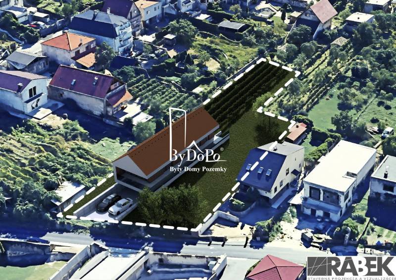 Pozemok na výstavbu rodinného domu, Narcisova ul., Nitra - Zobor - Letecký pohľad na Pozemky - bývanie v Nitre na Narcisovej ulici.