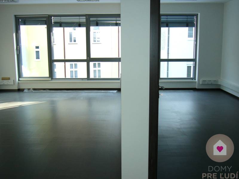 Krásny slnečný kancelársky priestor, BA Staré Mesto, Dunajská - Kancelárie s veľkými oknami a podlahou s dreveným dekorom.