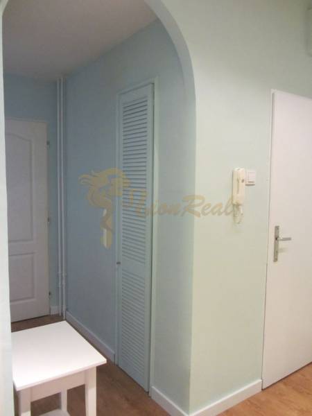 4-izb.byt v centre mesta, Obchodná ul., BA I - Staré Mesto, 2 x balkón - Chodba v 4-izbovom byte s podlahou s dreveným dekorom a svetlými stenami.