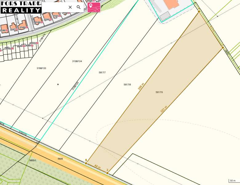 Predám investičný pozemok v Šali -  vhodné na IBV - Mapa zobrazuje parcely na ulici Fraňa Kráľa, znázorňujúce plánovanú výstavbu domov.
