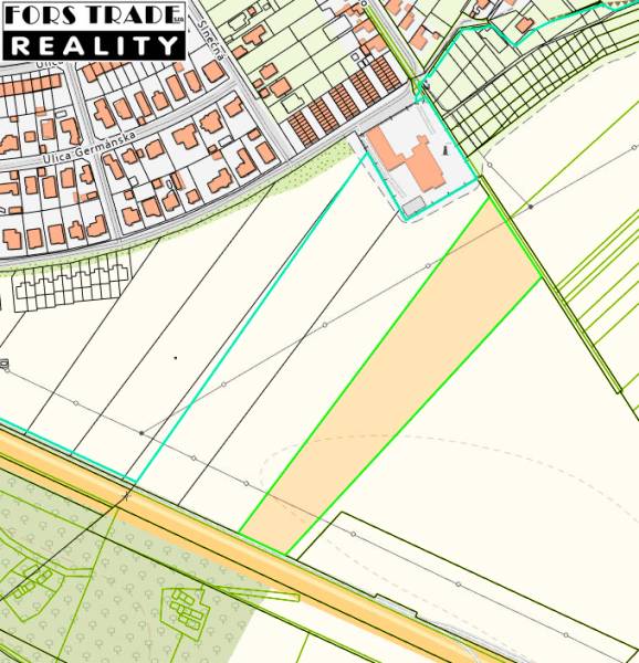 Predám investičný pozemok v Šali -  vhodné na IBV - Mapa lokality na ulici Fraňa Kráľa, ukazujúca výstavbu domov a urbanistickú zónu.