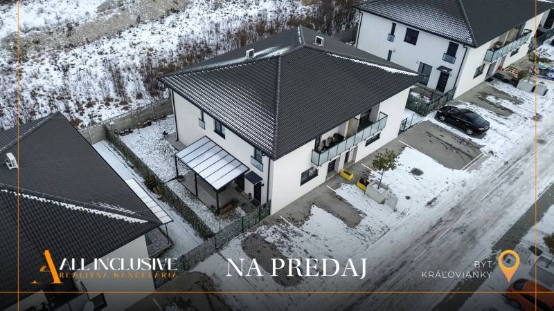 Rezervované 3-izbový byt so záhradou, Šamorín - 3-izbový byt na predaj v Šamoríne na ulici Kráľovianky so zasneženou prístupovou cestou.