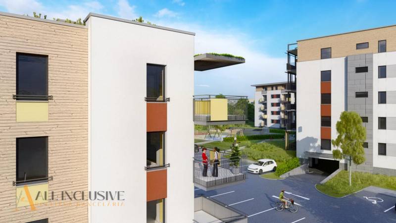 NA PREDAJ 3 IZBOVÉ BYTY DUNAJSKÁ STREDA - Vizualizácia bytového komplexu na ulici Júliusa Lőrincza, zahŕňa 2-izbový byt.