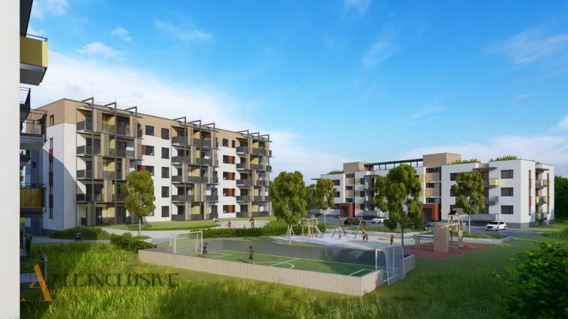 NA PREDAJ 3 IZBOVÉ BYTY DUNAJSKÁ STREDA - Na ulici Júliusa Lőrincza vidieť bytové domy s ihriskom, ideálne pre 2-izbový byt.