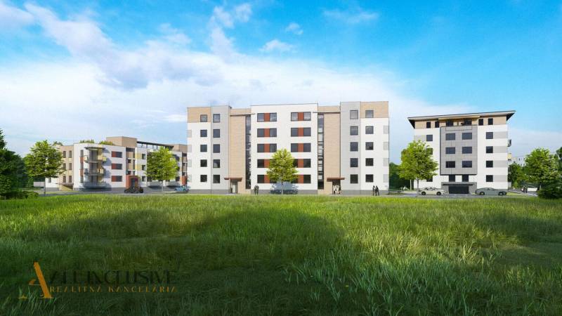 NA PREDAJ 3 IZBOVÉ BYTY DUNAJSKÁ STREDA - Obrázok zobrazuje nové bytové domy na ulici Júliusa Lőrincza s priestrannými bytmi.