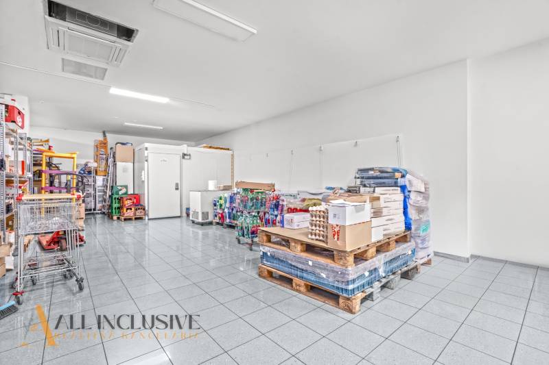 NA PRENÁJOM OBCHODNÝ PRIESTOR V DUNAJSKEJ STREDE - Skladové priestory s tovarom a paletami, obchodné priestory.