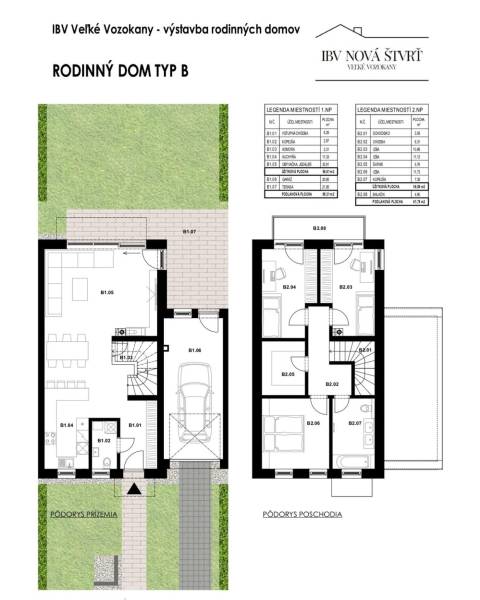 Elegancia, pokoj a nový začiatok na dosah mesta - Pôdorys rodinného domu v Zlatých Moravciach, ukazuje izby na prízemí a poschodí.