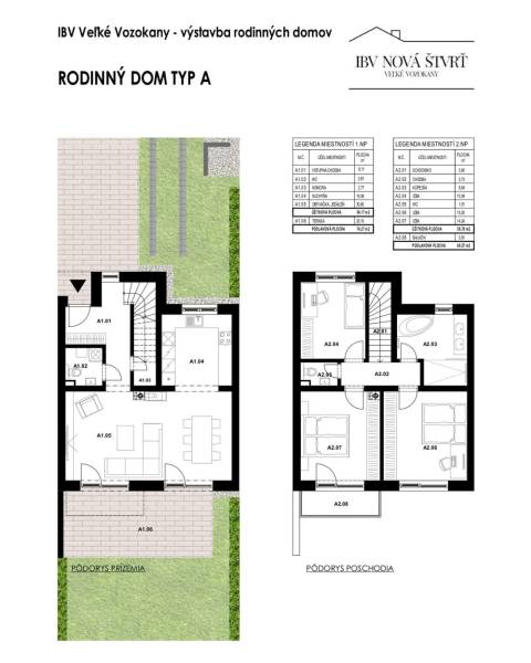 Elegancia, pokoj a nový začiatok na dosah mesta - Pôdorys rodinného domu v Zlatých Moravciach s dvomi podlažiami a záhradou.