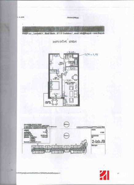 INVESTIČNÉ BÝVANIE V TOP LOKALITE: 2-IZBOVÝ BYT, JÉGÉHO UL, BRATISLAVA - Pôdorys 2-izbového bytu s balkónom, zobrazuje dispozičné rozmiestnenie izieb a zariadenia.