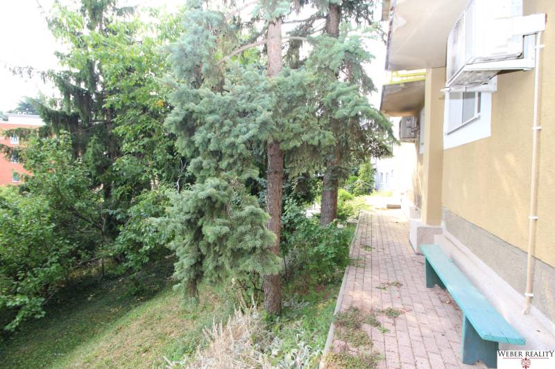 1-izb. kompletne zrekonštr.byt na Hradnom kopci (Lichardova ul.)  - V Bratislave na Lichardovej ulici sa pri 1-izbovom byte nachádza lavička a stromy.