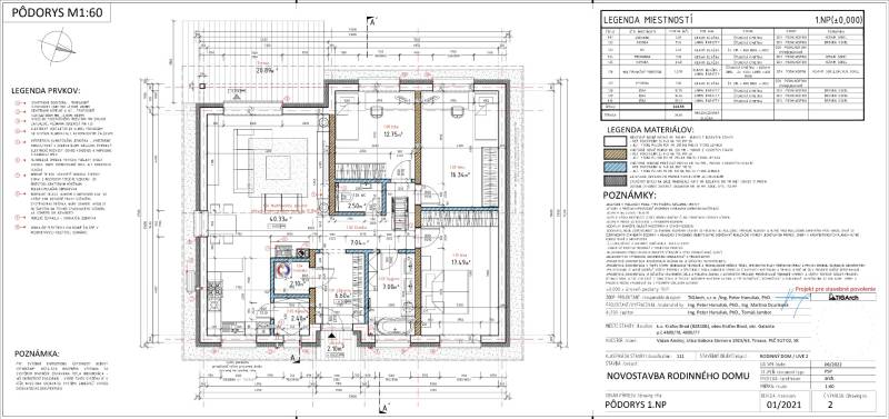 NA PREDAJ 4 IZBOVÝ RODINNÝ DOM-NOVOSTAVBA, KRÁĽOV BROD - Pôdorys rodinného domu zobrazujúci dispozíciu prvého nadzemného podlažia.