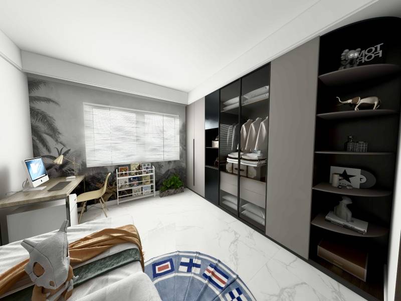 I Predaj 3- izbového bytu v Dúbravke - Detská izba v 3-izbovom byte s pracovným stolom, šatníkom a dekoráciami.