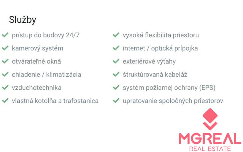 Reprezentatívne kancelárske priestory 121m2, Zochova ul., Staré Mest - Služby kancelárií zahŕňajú prístup 24/7, kamerový systém, klimatizáciu a internetové pripojenie.