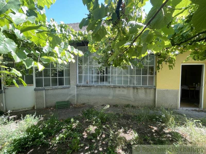 Rodinný dom v pôvodnom stave na 7 árovom pozemku v Tvrdošovciach - Rodinný dom v Tvrdošovciach s verandou obklopený zeleňou, záhrada s viničom.