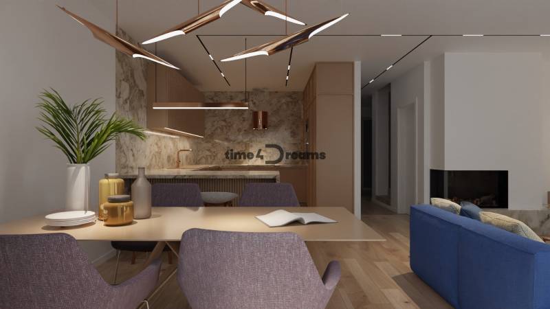 NA PREDAJ ‼️POSLEDNÉ 2 ‼️- 4 izbové radové domy v Ivánke pri Nitre - Interiér rodinného domu s jedálenským stolom a kuchyňou na ulici Gergeľova.