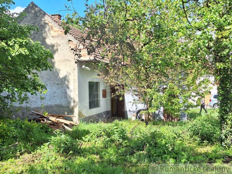 Pôvodný domček v obci Nová Vieska - Rodinný dom v Novej Vieske obklopený zeleňou a stromami, zachytáva pokojnú atmosféru.