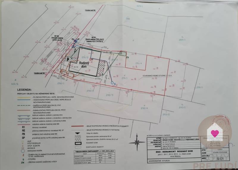 MALÉ LEVÁRE-Predaj  3i modernej novostavby RD s tep. čerpadlom + garáž - Plán rodinného domu v Malých Levároch, ulica Malé Leváre, s inžinierskymi sieťami.