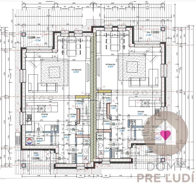 4 izbový RD-128 m2 S TEP. ČERPADLOM, POZEMOK 405m2 - Pôdorys rodinného domu so zobrazením miestností a rozmiestnením zariadenia.