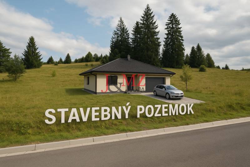 Stavebný pozemok kúsok od lyžiarskych vlekov Čierny Balog - Bexeľ - Dom s automobilom v trávnatej krajine Čierneho Balogu, ideálne na pozemky - bývanie.