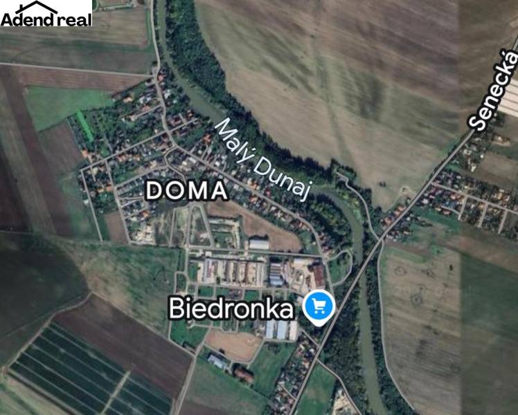 Na PREDAJ stavebný pozemok na RD alebo dvojdom v Tomášove  - Letecký pohľad na Pozemky - bývanie pri Malom Dunaji, Tehelná, Tomášov.