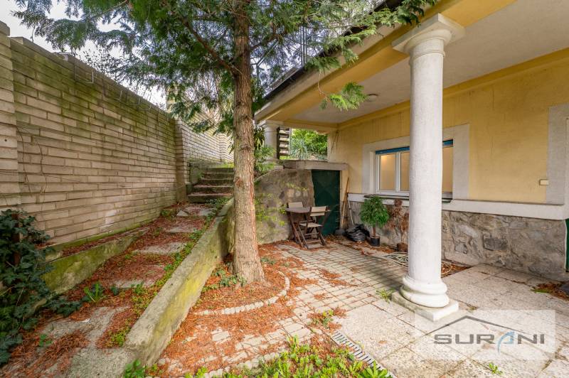 PRENÁJOM 4-IZBOVÉHO BYTU | ZÁHRADA | DVOJGARÁŽ | KRČMÉRYHO ULICA - Exteriér 4-izbového bytu na Krčméryho v Bratislave - Staré Mesto so stromom a schodiskom.