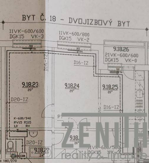 Veľký 2-izbový byt so súkromnou záhradou a balkónom – Most pri BA - Pôdorys 2-izbového bytu so zvýraznenými plochami jednotlivých miestností.