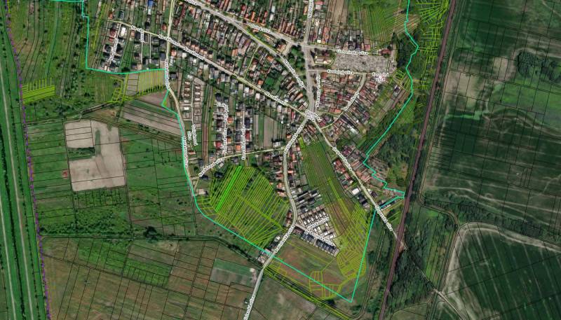 NA PREDAJ investičný pozemok v obci Zohor - Letecký pohľad na parceláciu a urbanizáciu v oblasti Zohor pre Pozemky - bývanie.