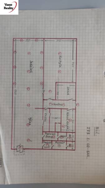  Podnikateľská príležitosť v obci Búč . - Pôdorys gastro priestorov v Búči s kuchyňou, skladom a jedálňou.